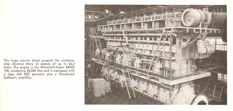 28,000 hp diesel engine with a Woodward Governor control system, circa